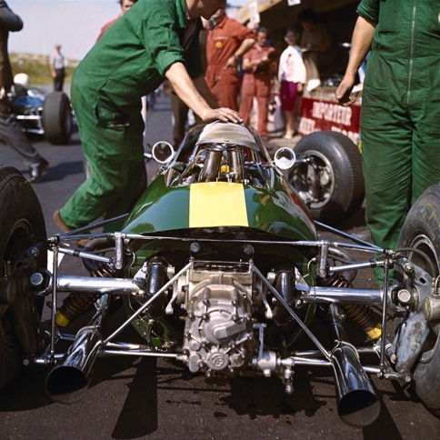 Le train arrière de la Lotus 33, GP des Pays Bas à Zandwoort